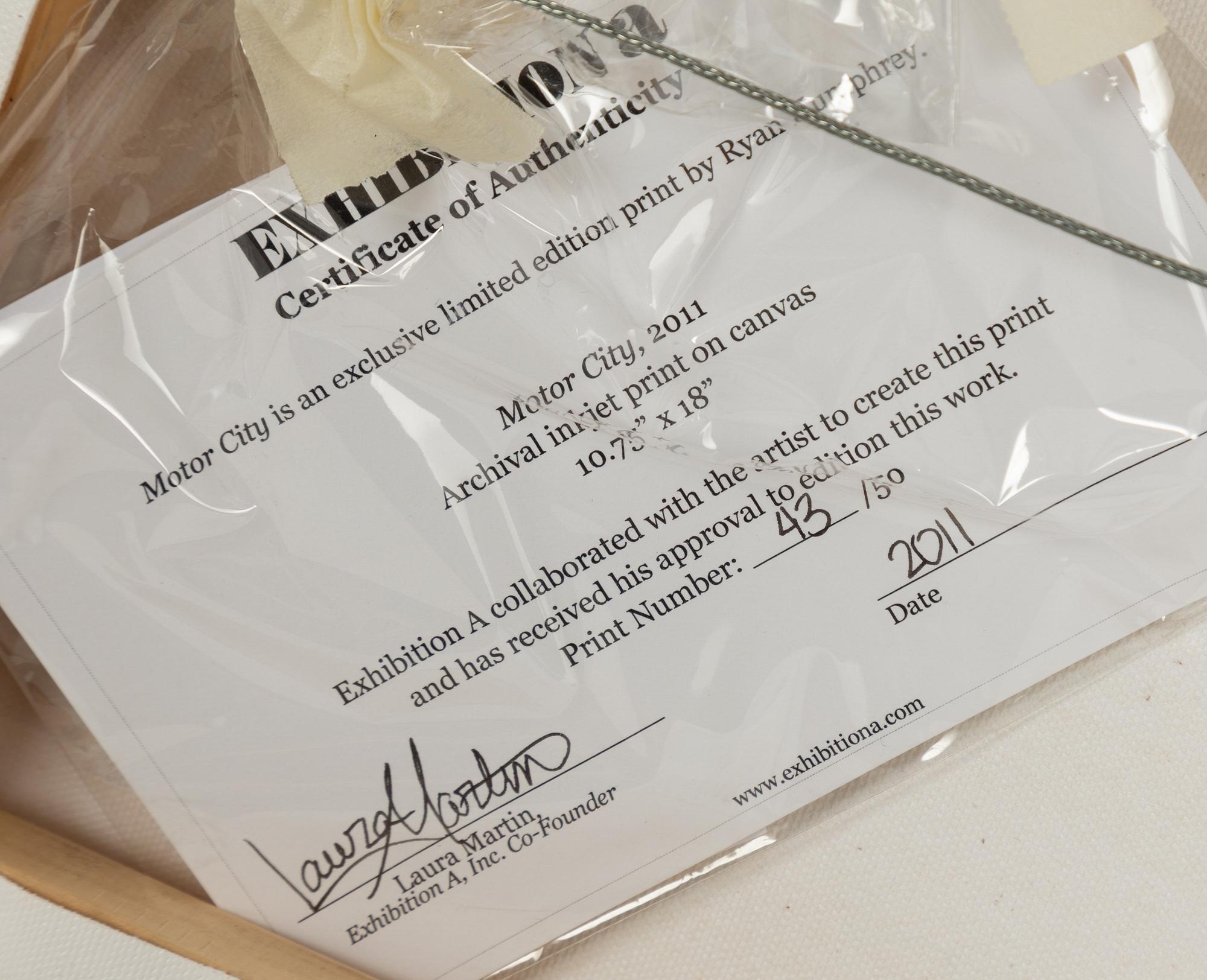 Ryan Humphrey, Archival inkjet print on canvas signed and numbered 43/50.