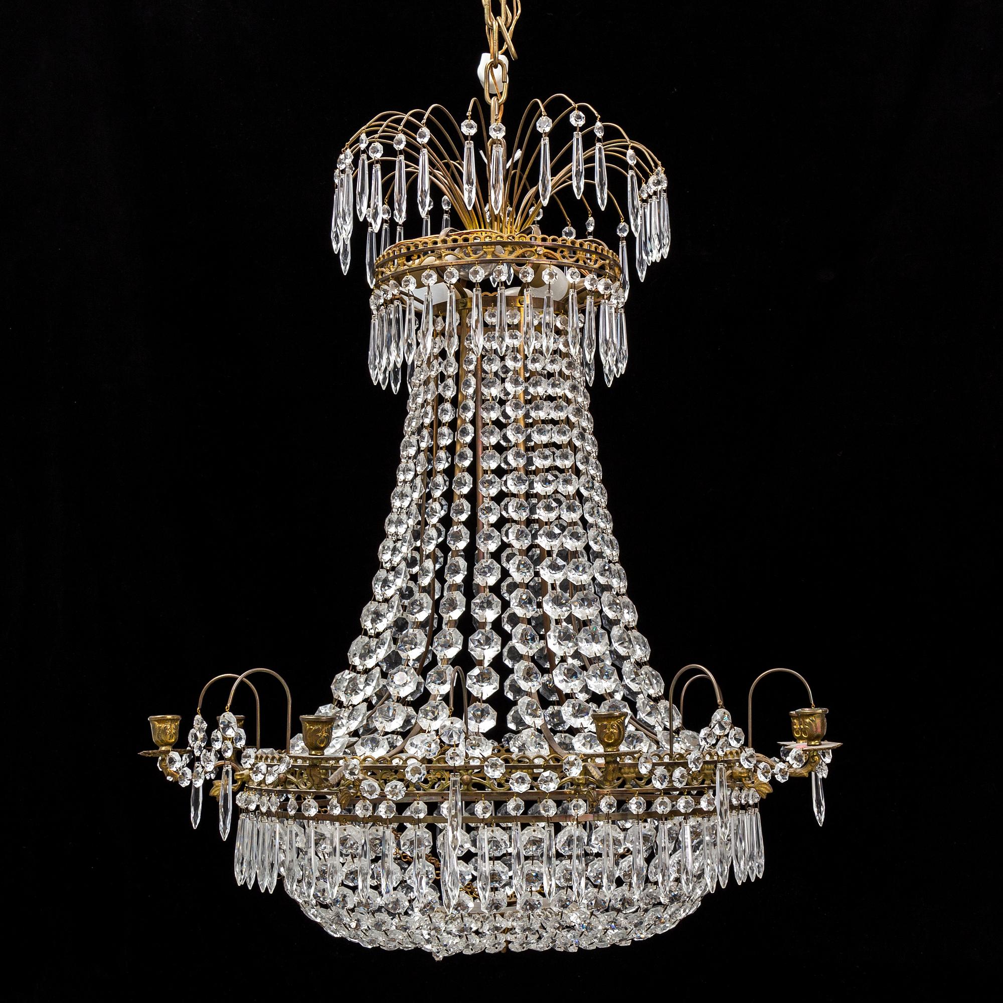 A gustavian style chandeier from the second half of the 20th century.