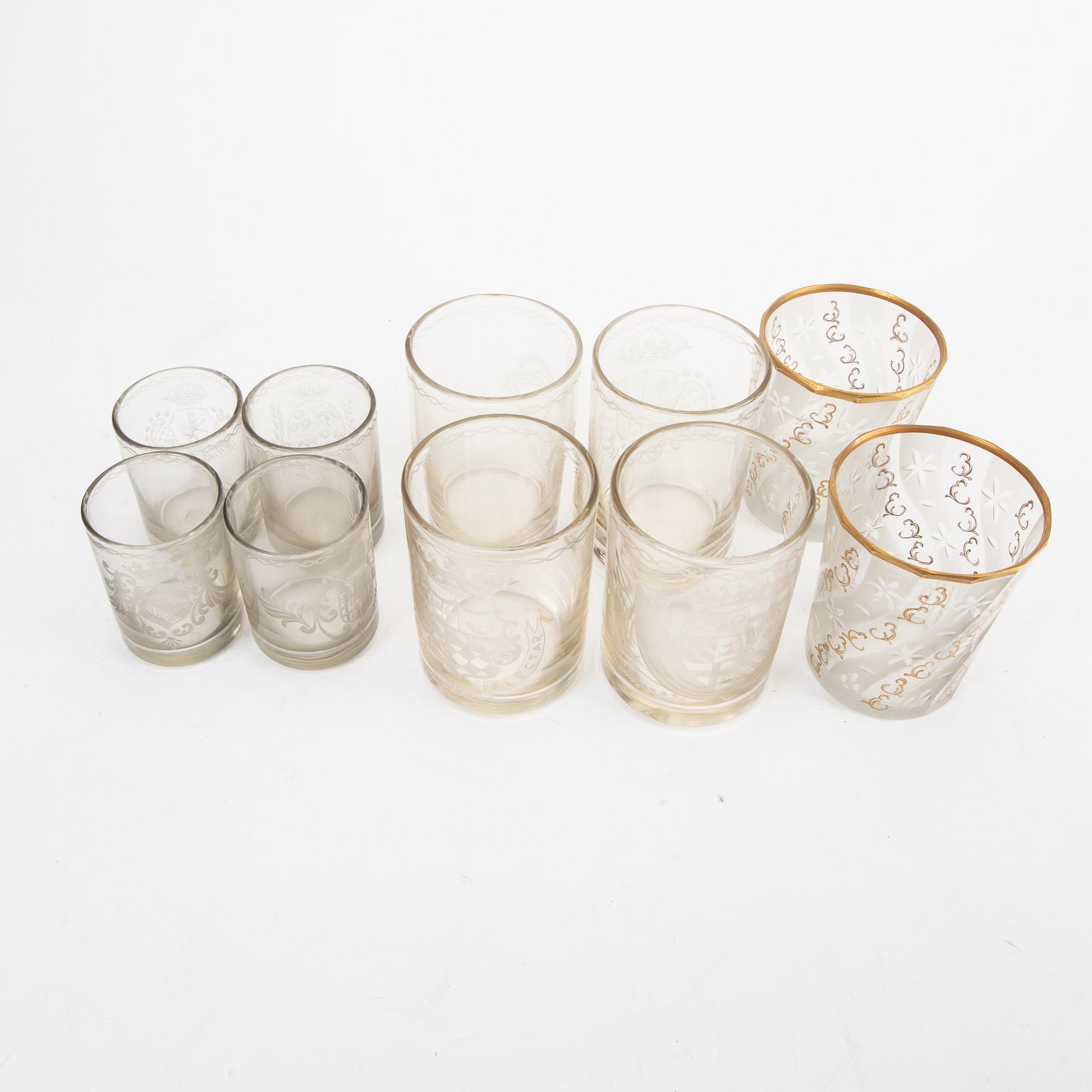 A set of 4+4+2 glasses 20th century.