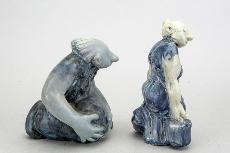 Åke Holm, 4 ceramic figurines, Höganäs, Sweden.