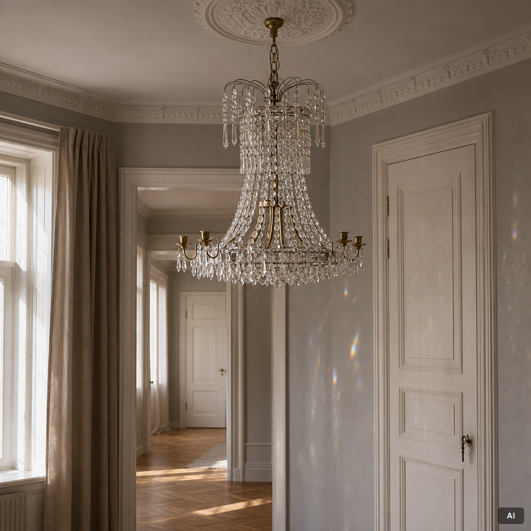 An Empire style chandelier, second half of the 20th century.