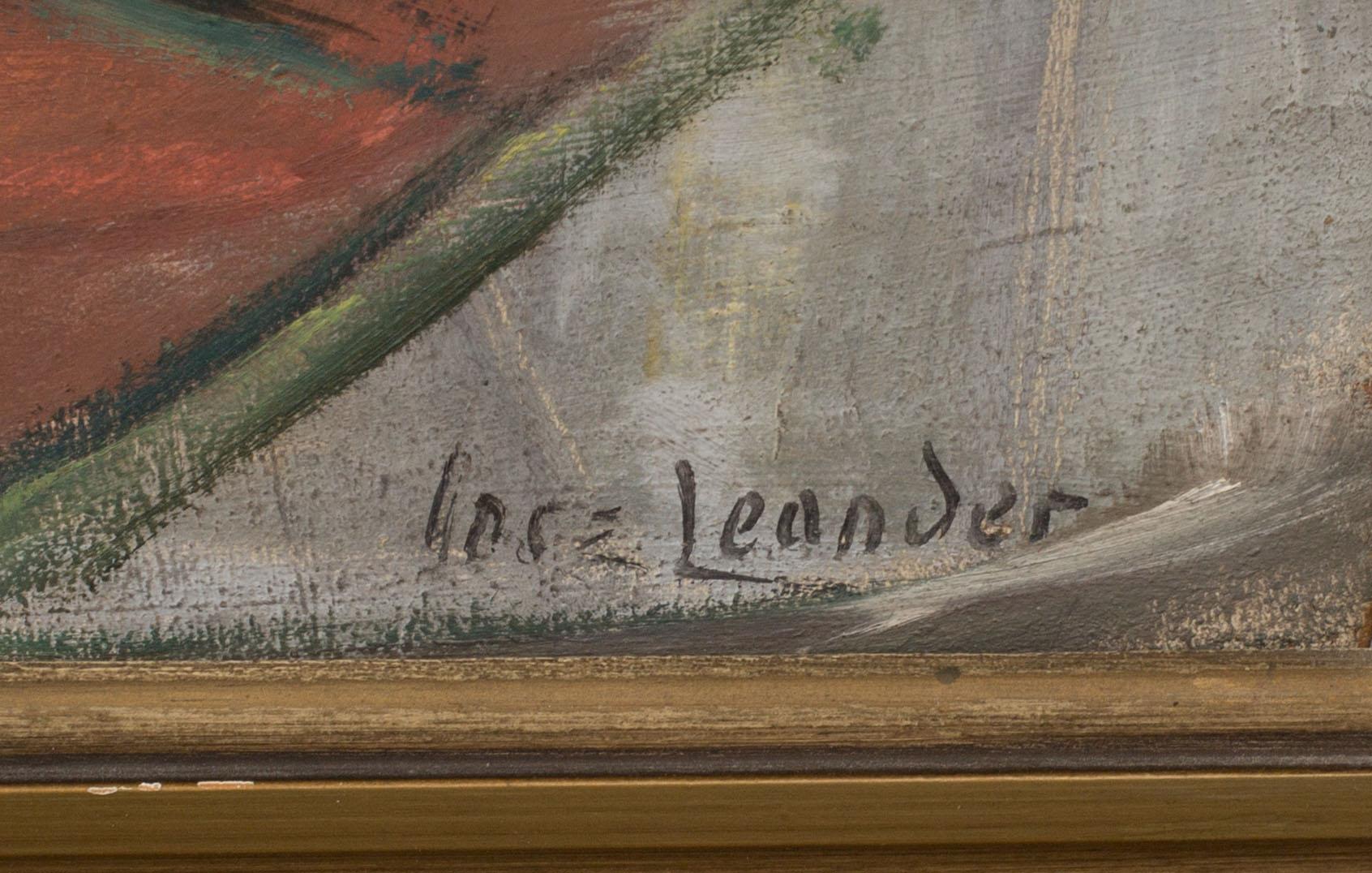 INEZ LEANDER, olja på pannå, signerad.