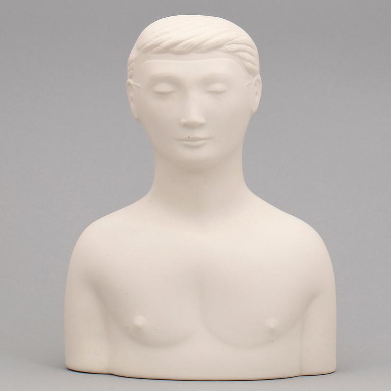 STIG LINDBERG, figurin, parian, "Mannen med masken", ur serien Figurin, Gustavsberg.