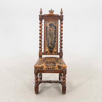 A Swedish baroque style chair dated 1882.