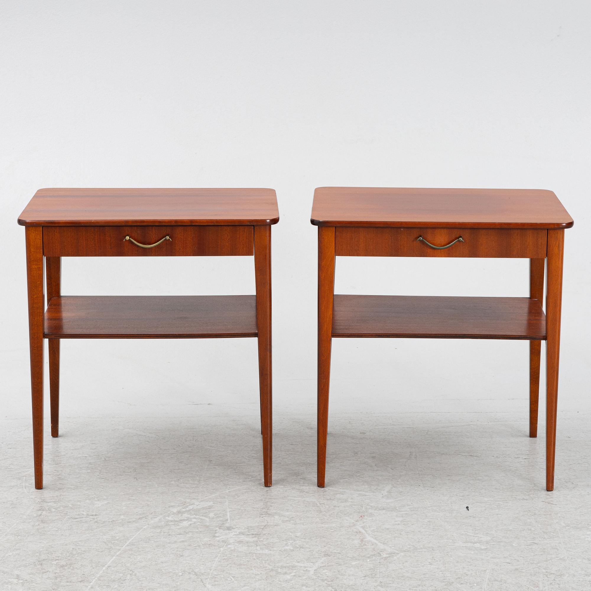 Sängbord, ett par, Björkås Möbelfabrik, Nässjö, 1950/60-tal.