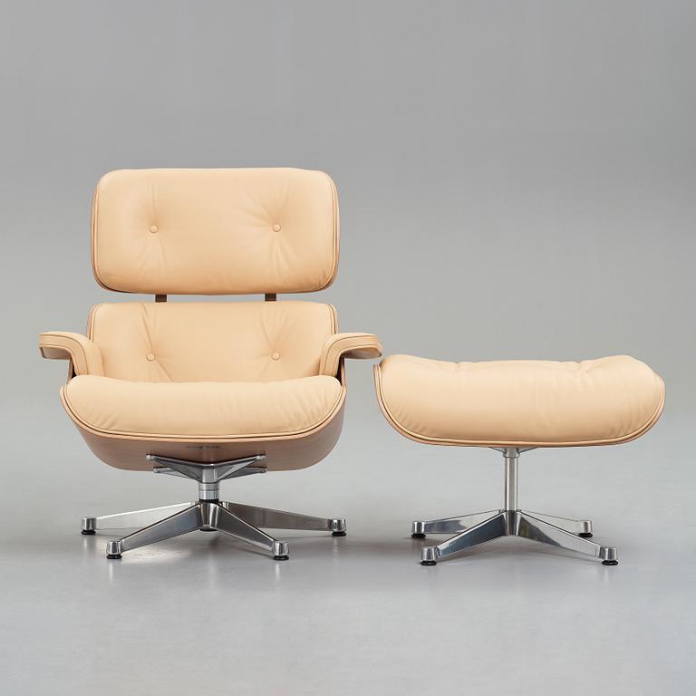 Charles & Ray Eames, "Lounge Chair with ottoman" for Vitra, 21st century.