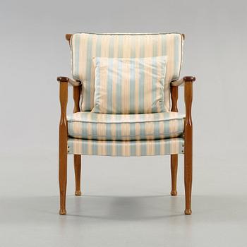 A Josef Frank mahogany armchair, Svenskt Tenn, probably 1940's-50's.