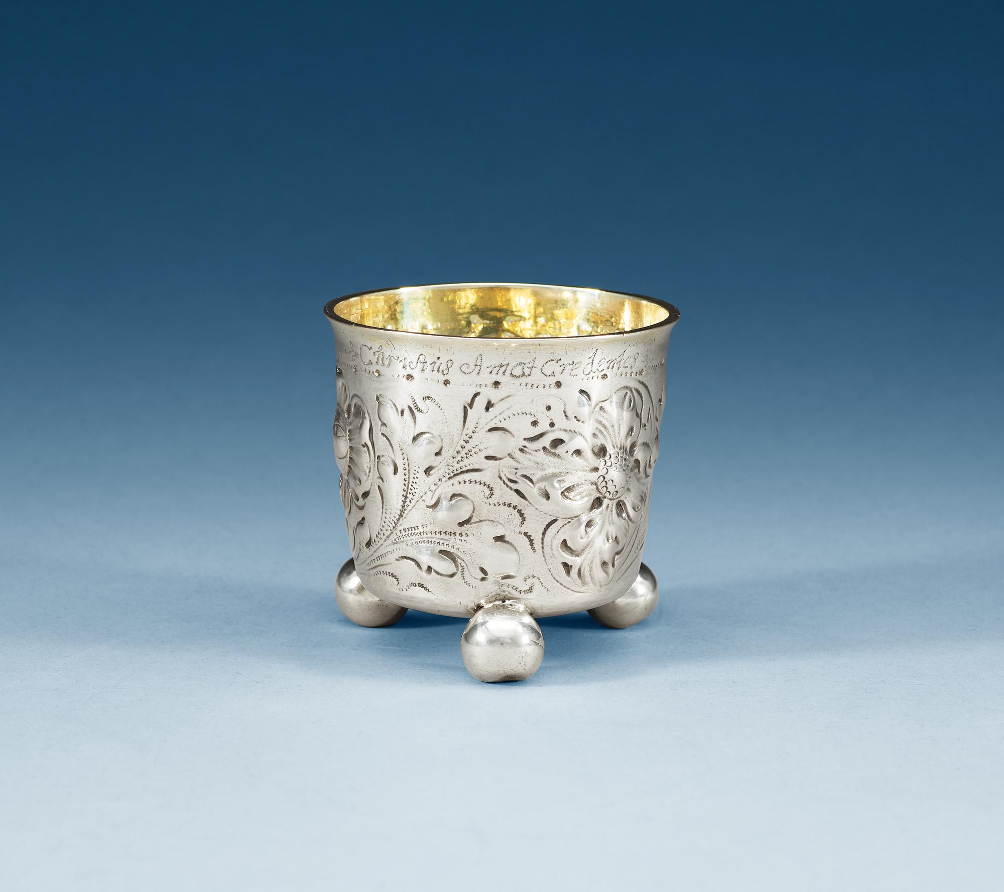 A Swedish parcel-gilt beaker, makers mark of Anders Wilhelm Malthow, Stockholm 1706.