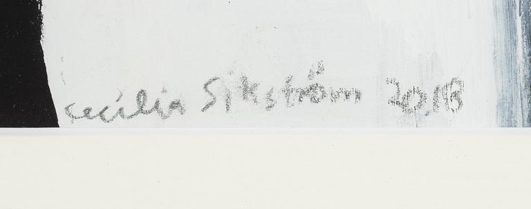 Cecilia Sikström, mixzed media on paper, signed and dated 2018.
