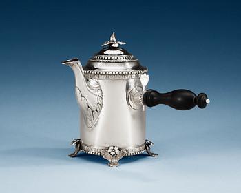 459. A SWEDISH SILVER COFFEE-POT, Makers mark of Anders Hafrin, Gothenburg 1788.