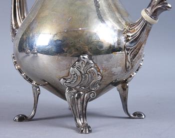 KAFFESERVIS, 3 delar, sterlingsilver, Peru, ca 1250 g.