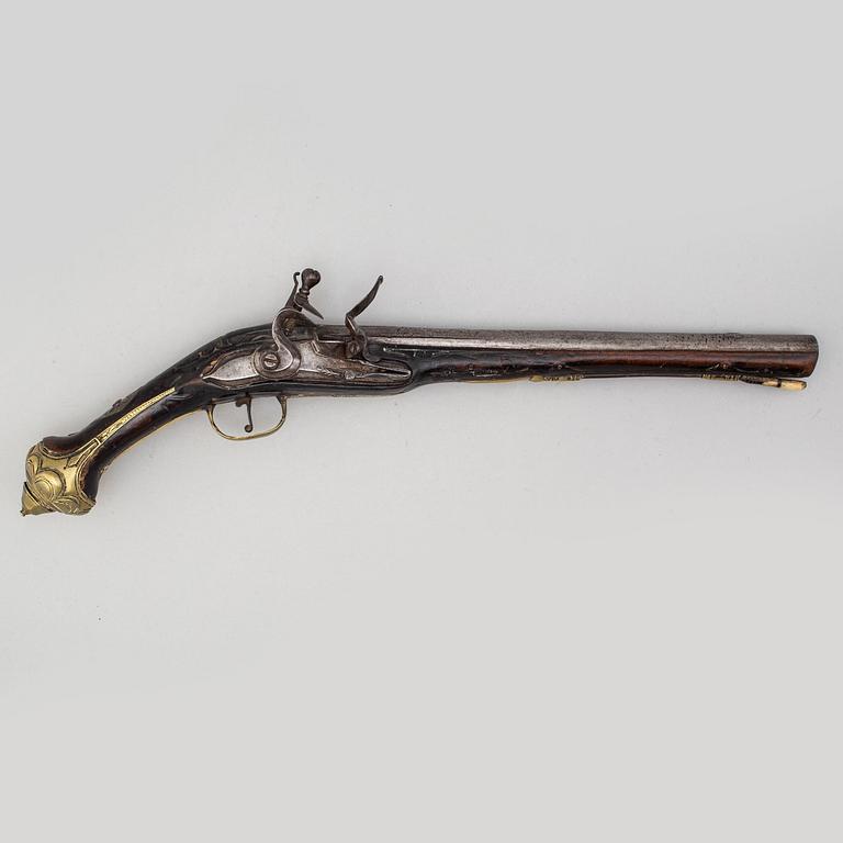 An 18th century  flintlock pistol for the oriental market.