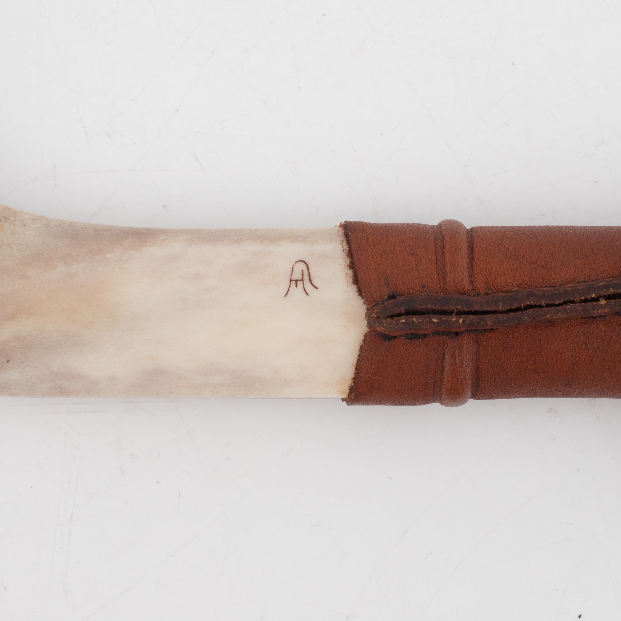 Gunnar Edholm, halvhornskniv, monogramsignerad.