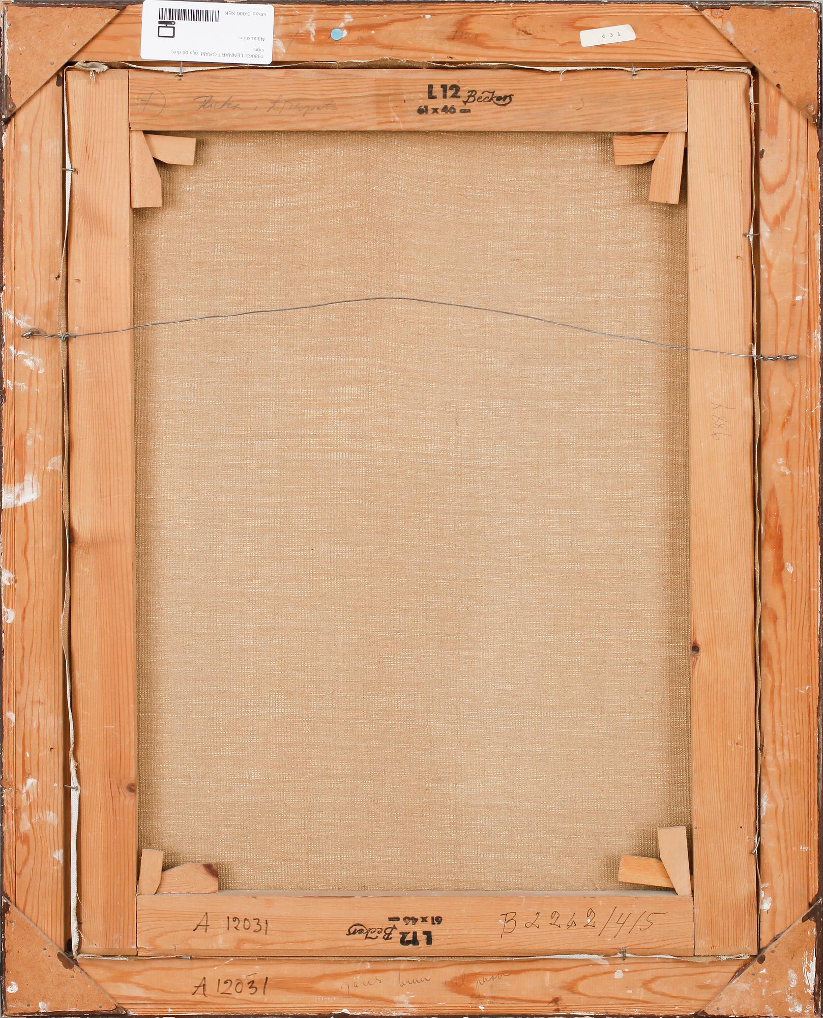 LENNART GRAM, olja på duk, sign.