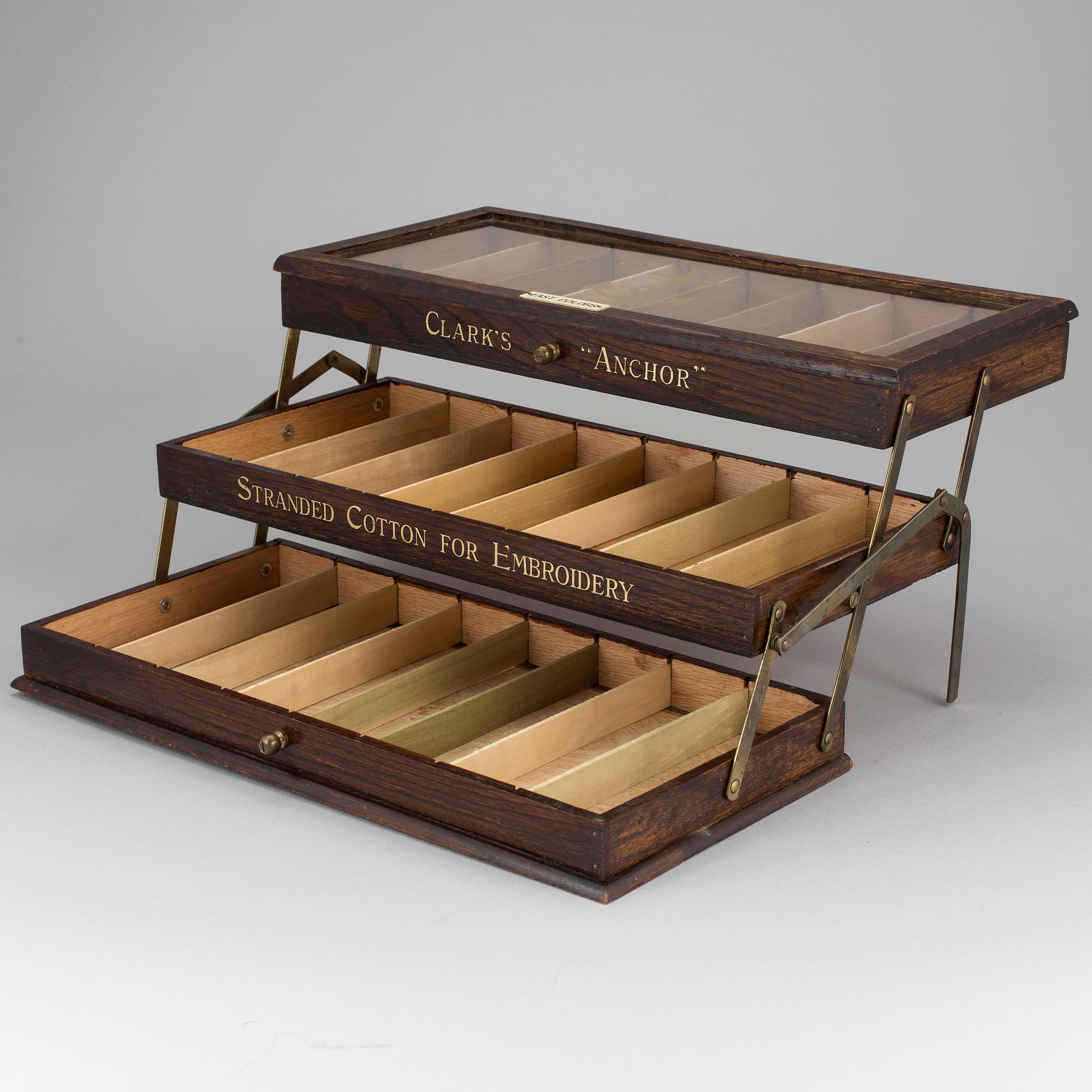 A sewing box, Clarks "Anchor" Soft Embroidery", early 1900s.