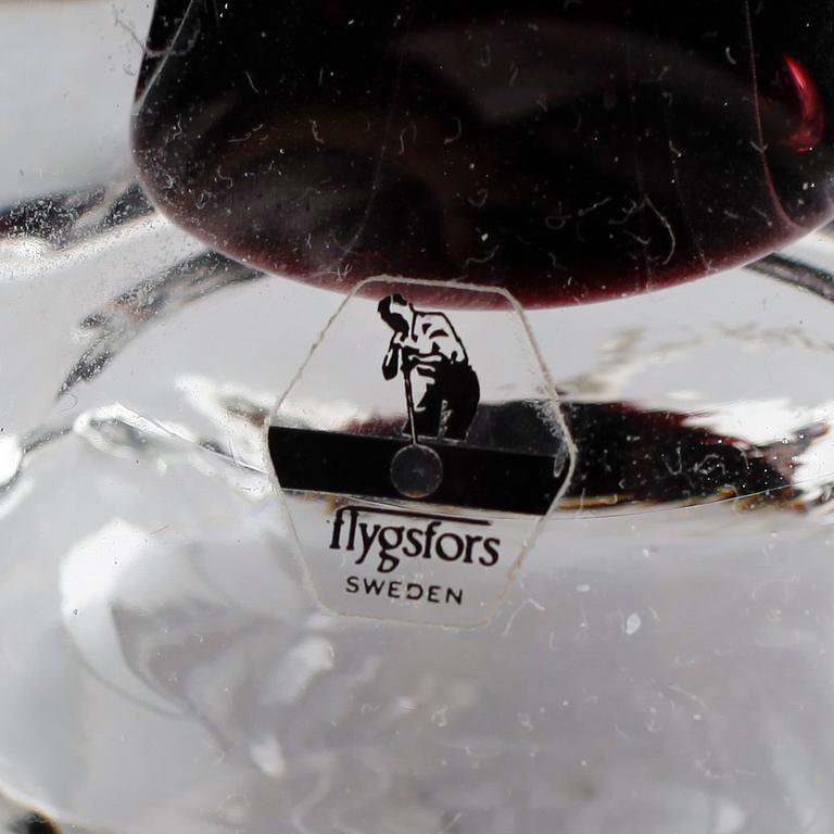 BORDSLAMPOR, 1 par, glas, Flygsfors, 1900-talets mitt.