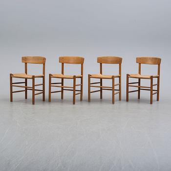 BØRGE MOGENSEN, four oak 'J-39' chairs from FDB möbler, Denmark.