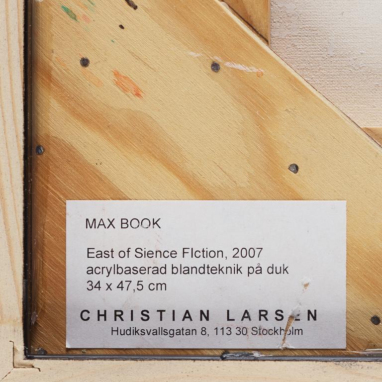 MAX MIKAEL BOOK, mixed media on canvas, signed and dated 2007 on verso.