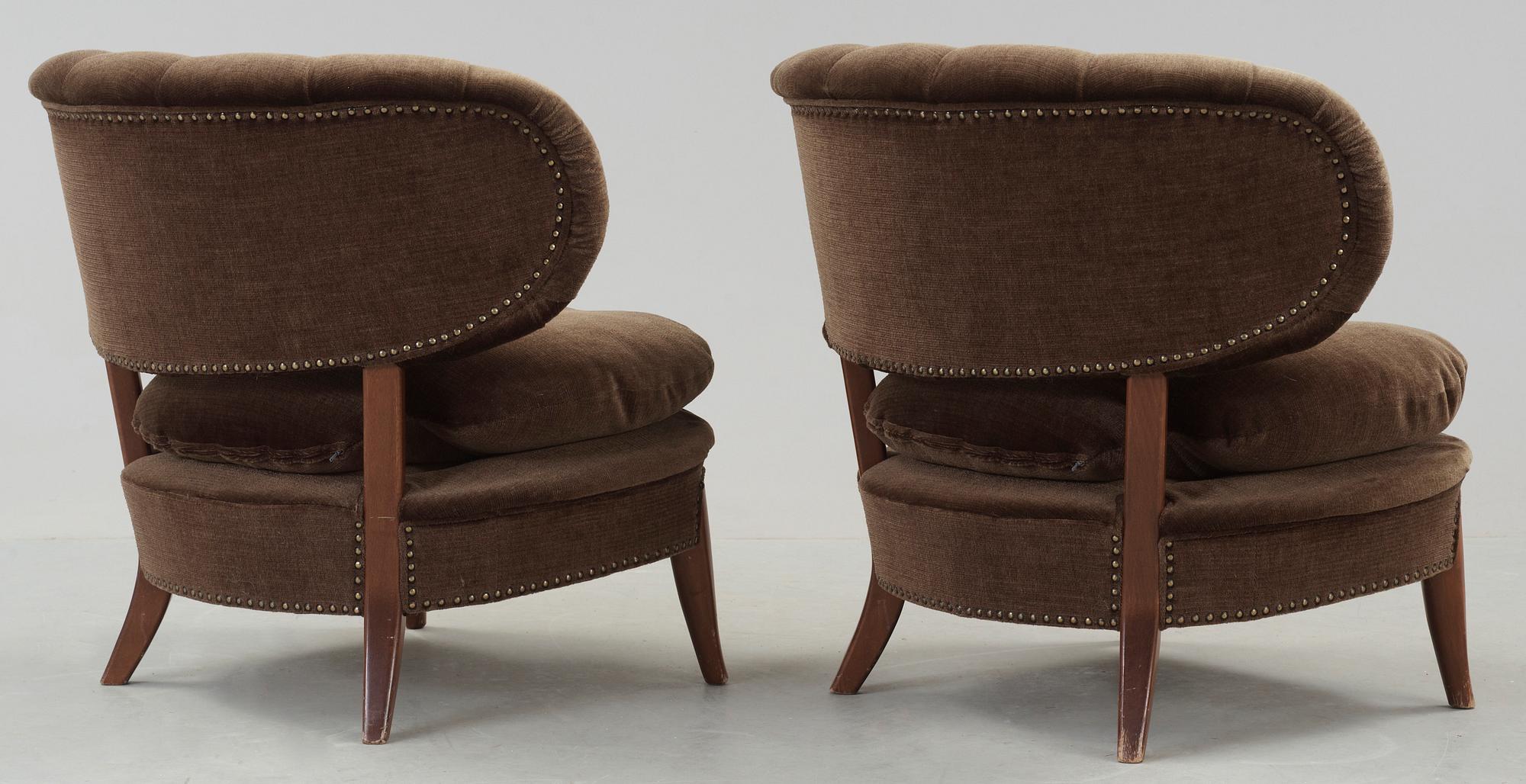 FÅTÖLJER, ett par, Otto Schultz, 1940-50-tal.