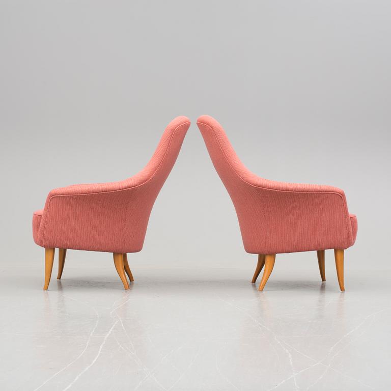 FÅTÖLJER ett par. "Stora Adam", Kerstin Hörlin-Holmqvist för "Triva-serien", NK Nordiska Kompaniet, 1960-tal.