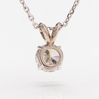 Kaulakoru, 14K valkokultaa, timantti n. 0.93 ct.