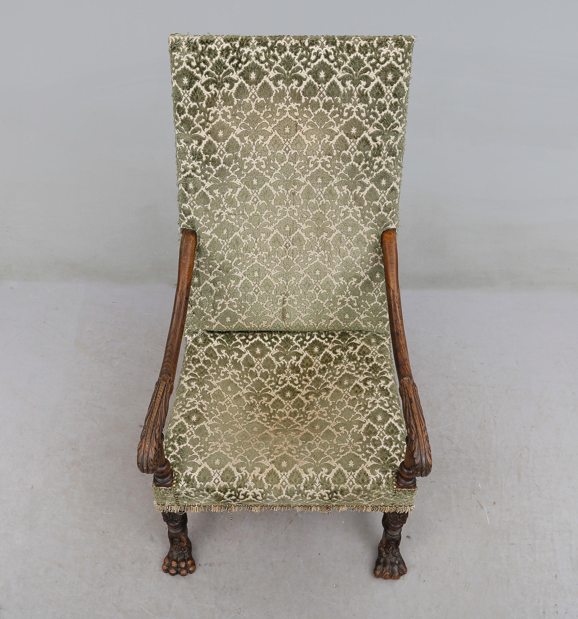 KARMSTOL, barockstil, 1800-talets andra hälft.