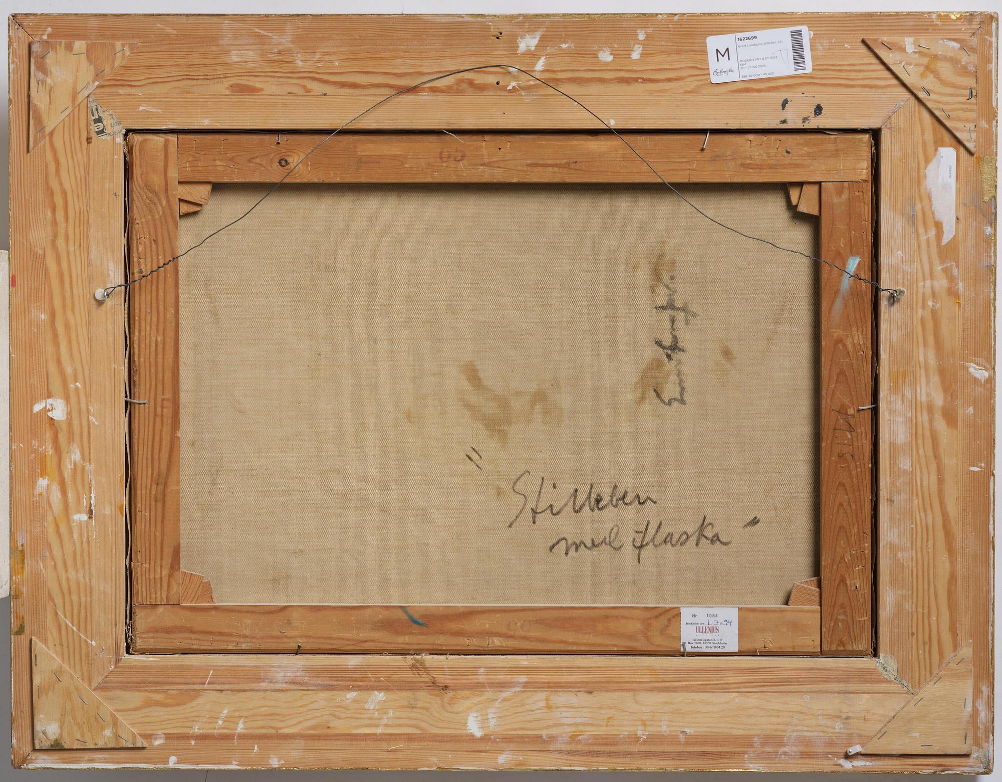 Evert Lundquist, "Stilleben med flaska".