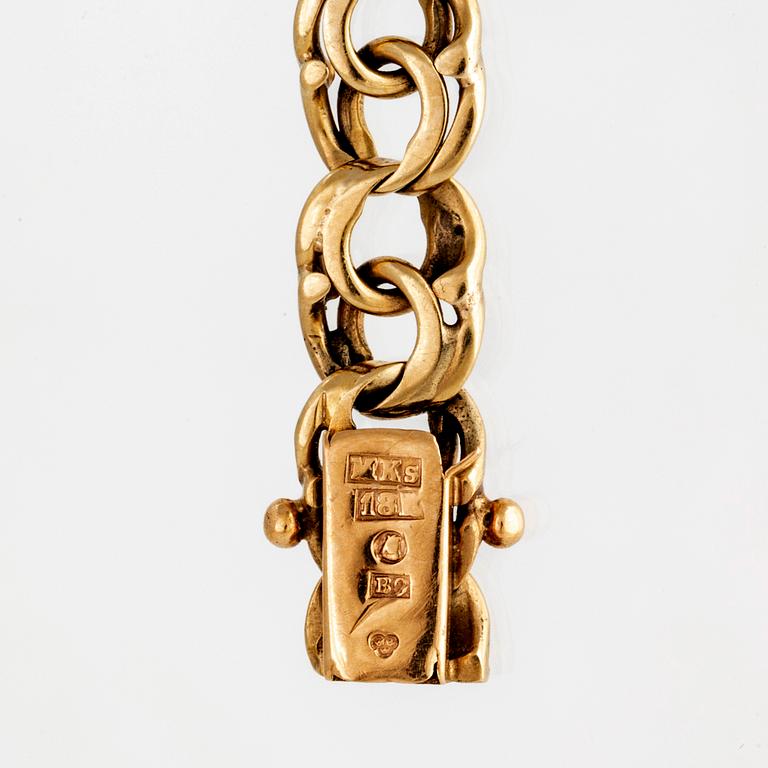 Armband 18K guld Bismarck-länk Stockholm 1952.