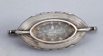 SALTKAR MED SKEDAR, 4 delar, sterlingsilver, Norge. Vikt exkl glasinsatser ca 41 gram.