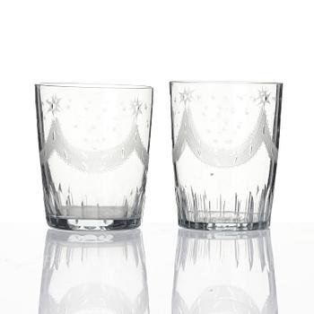 Selter glass, twelve pieces, Sweden circa 1800, Late Gustavian.