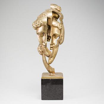 FERNANDEZ ARMAN, FERNANDEZ ARMAN, sculpture in bronze, gold patina, signed Arman and numbered 56/100.