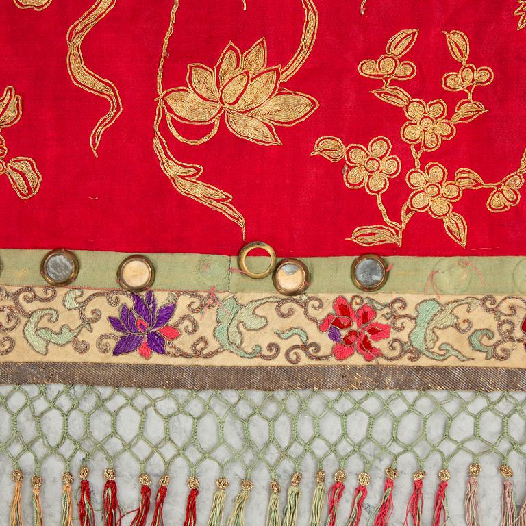 A Chinese silk embroidery, late Qing dynasty (1644–1912).