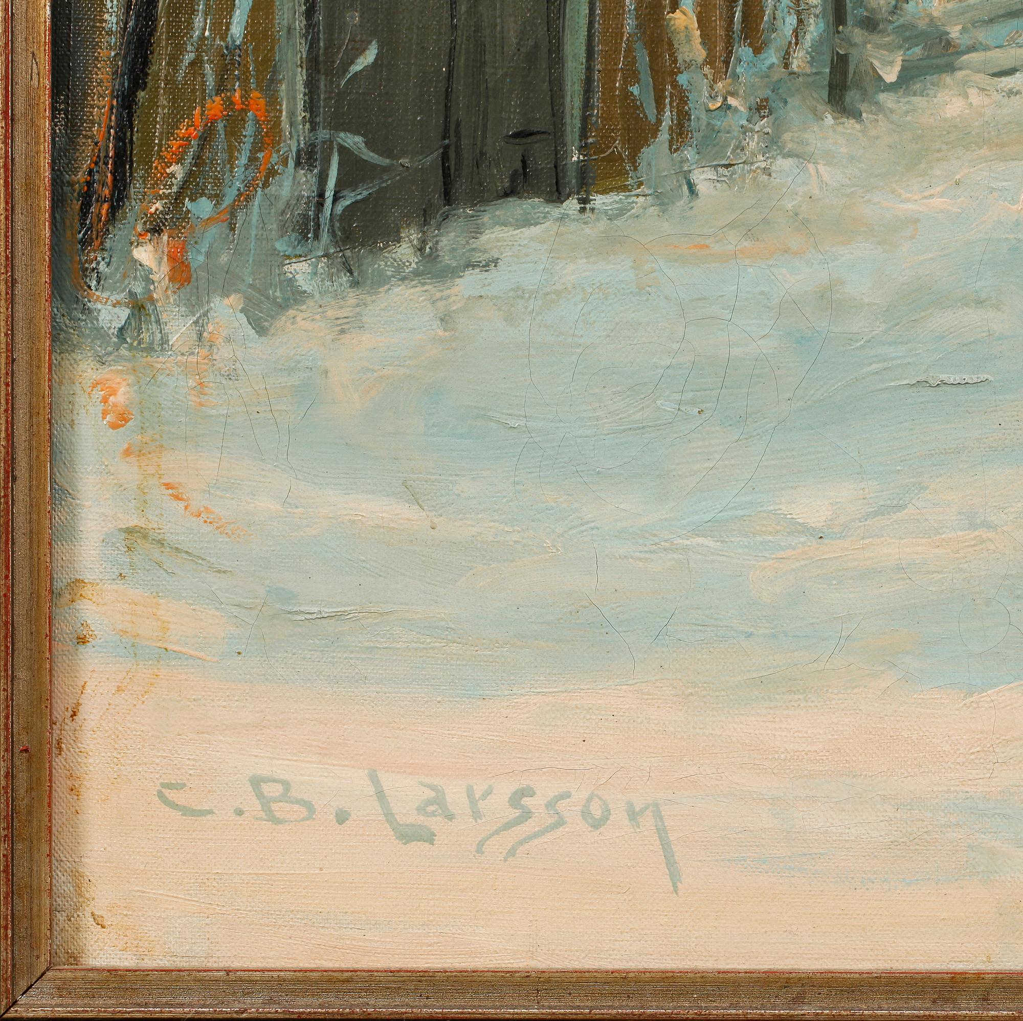 OKÄND KONSTNÄR, sign C.B LARSSON, olja på duk.