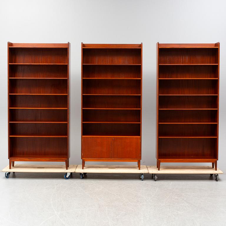 Three mahogany bookcases, mid 20th Century.