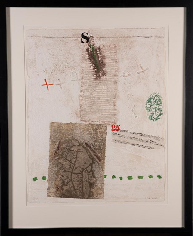 JAMES COIGNARD, carborundum etsning med kollage, signerad, numrerad 6/75.