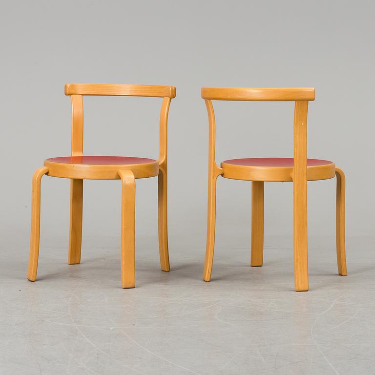 A set of six chairs by Magnus Olesen, Durup, Denmark.