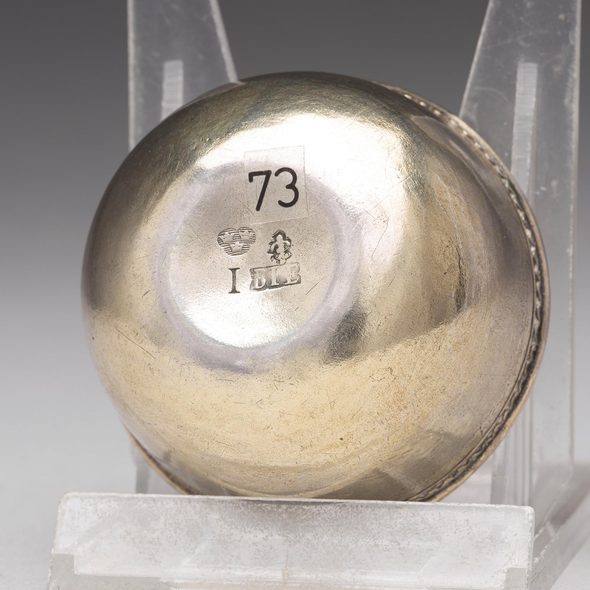 Bernt Johan Eschenburg, tumlare, silver, Enköping 1767.