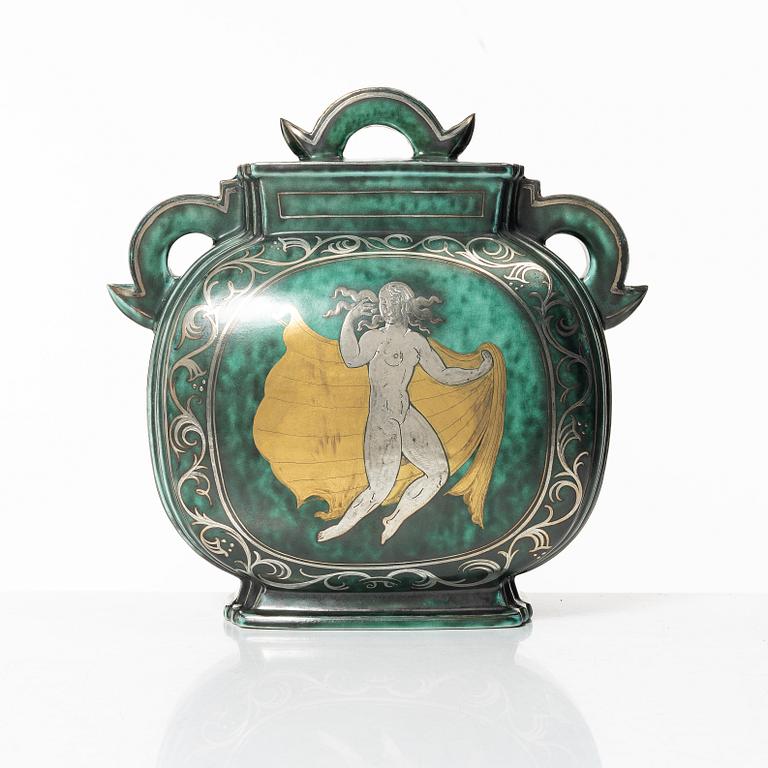 Wilhelm Kåge, a lidded ceramic 'Argenta' vase, Gustavsberg, 1930.
