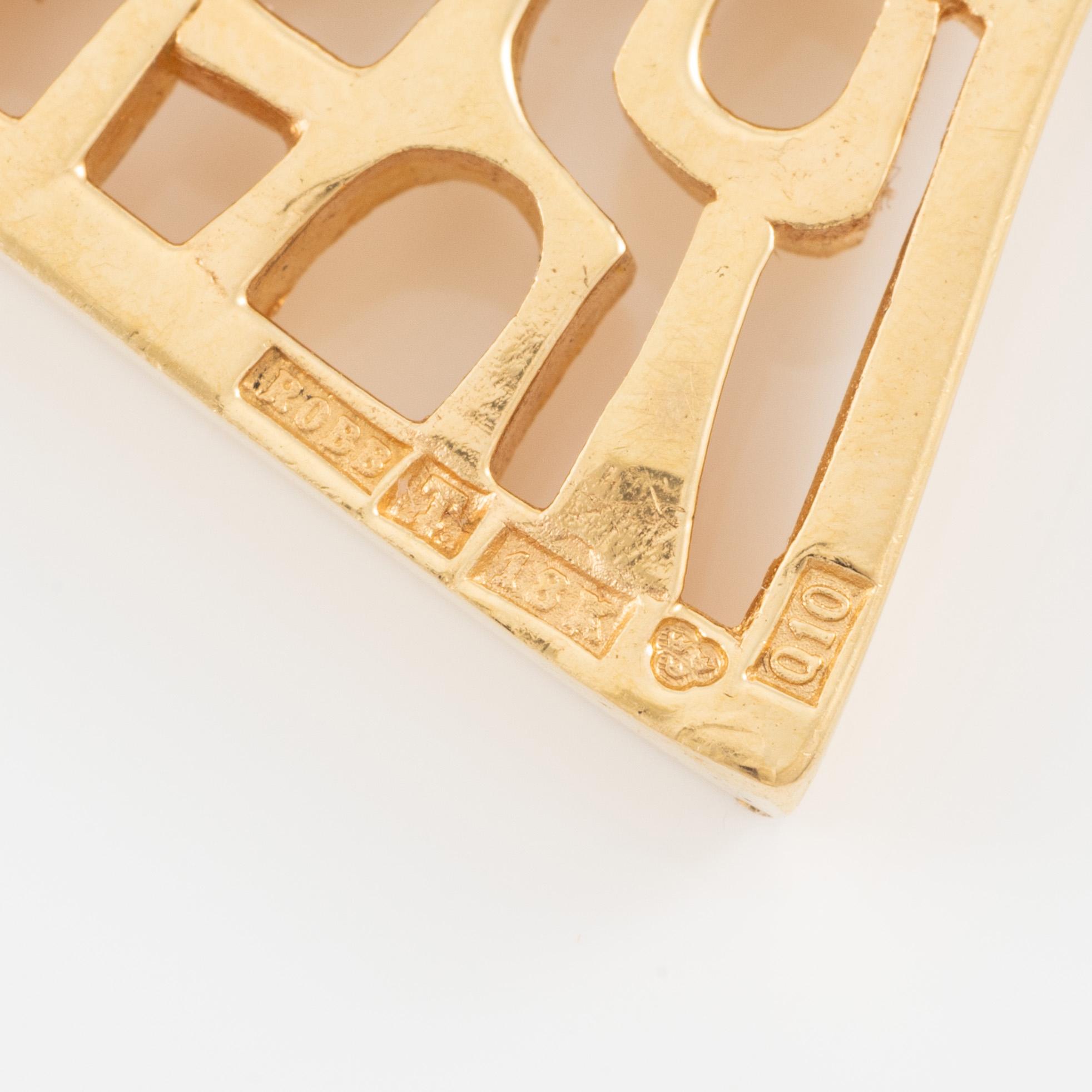 Necklace, pendant, Robbert, 18K gold. Accompanying chain 18K gold. Sweden, 1990.