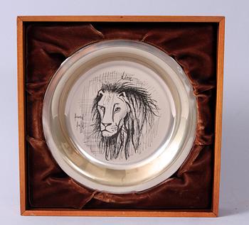 TALLRIK, sterling silver, märkt M 123, Bernard Buffet, 1976.