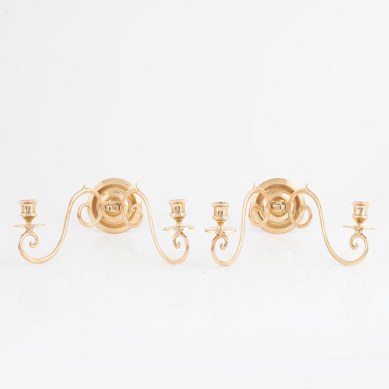 Väggljusstakar, ett par, Gusum, 1900-talets första hälft.