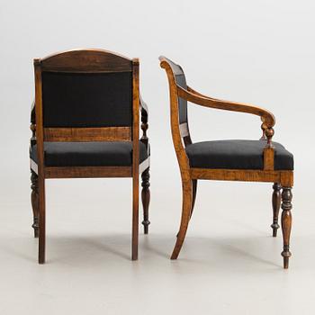 A pair of open armchairs, from Finland/ Sweden around 1860s.