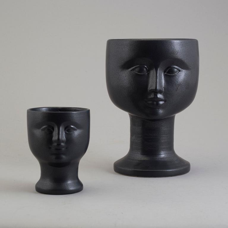 Two stoneware vases by Lisa Larson, GUstavsberg.