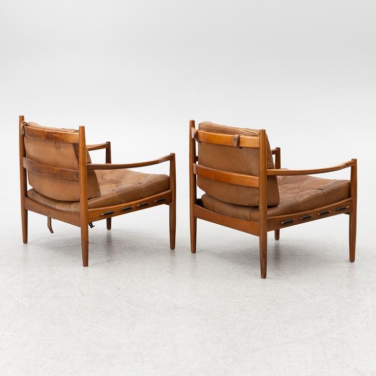A pair of Ingemar Thilmark armchairs, 'Läckö' for OPE furniture, 1960/70's.