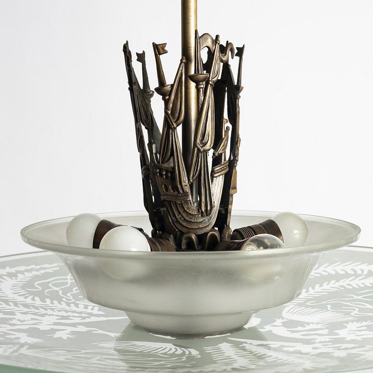 Ceiling lamp, signed and dated 2010.