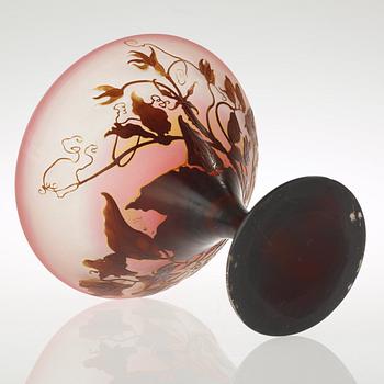 An Emile Gallé Art Nouveau cameo glass vase, Nancy, France.