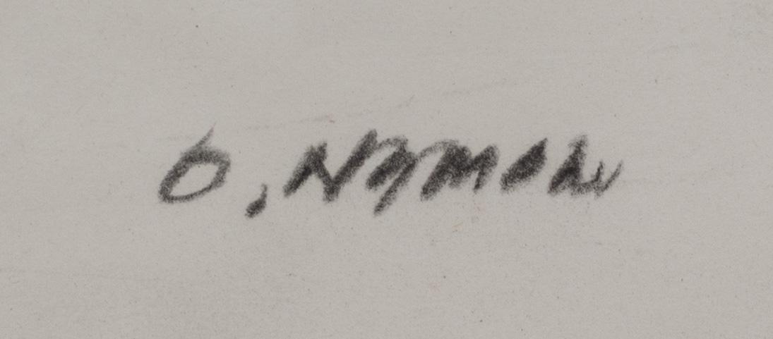 OLLE NYMAN, kolteckning, Signerad.