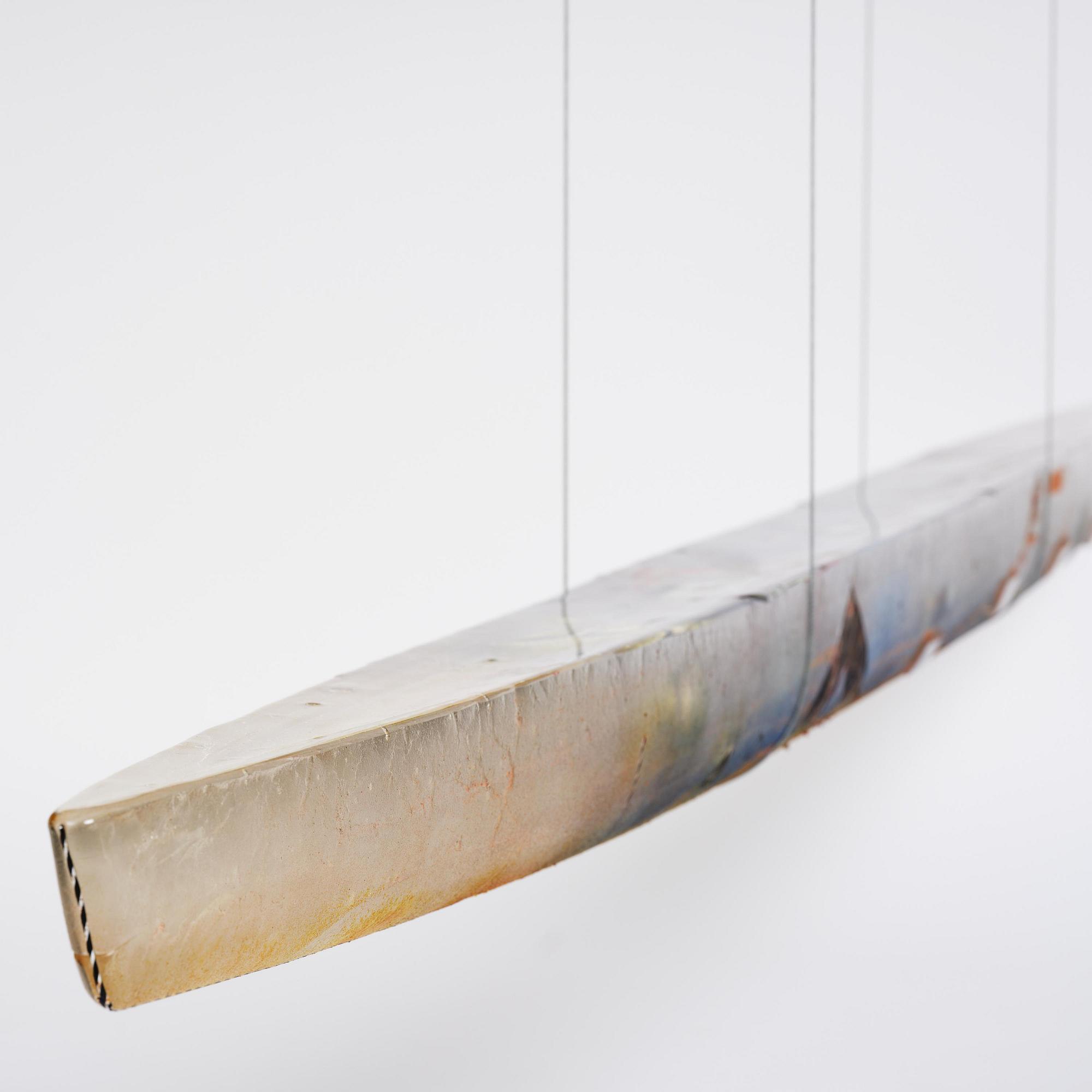 Bertil Vallien, a monumental sand cast glass sculpture of a boat, Kosta Boda, Sweden, 21st century.