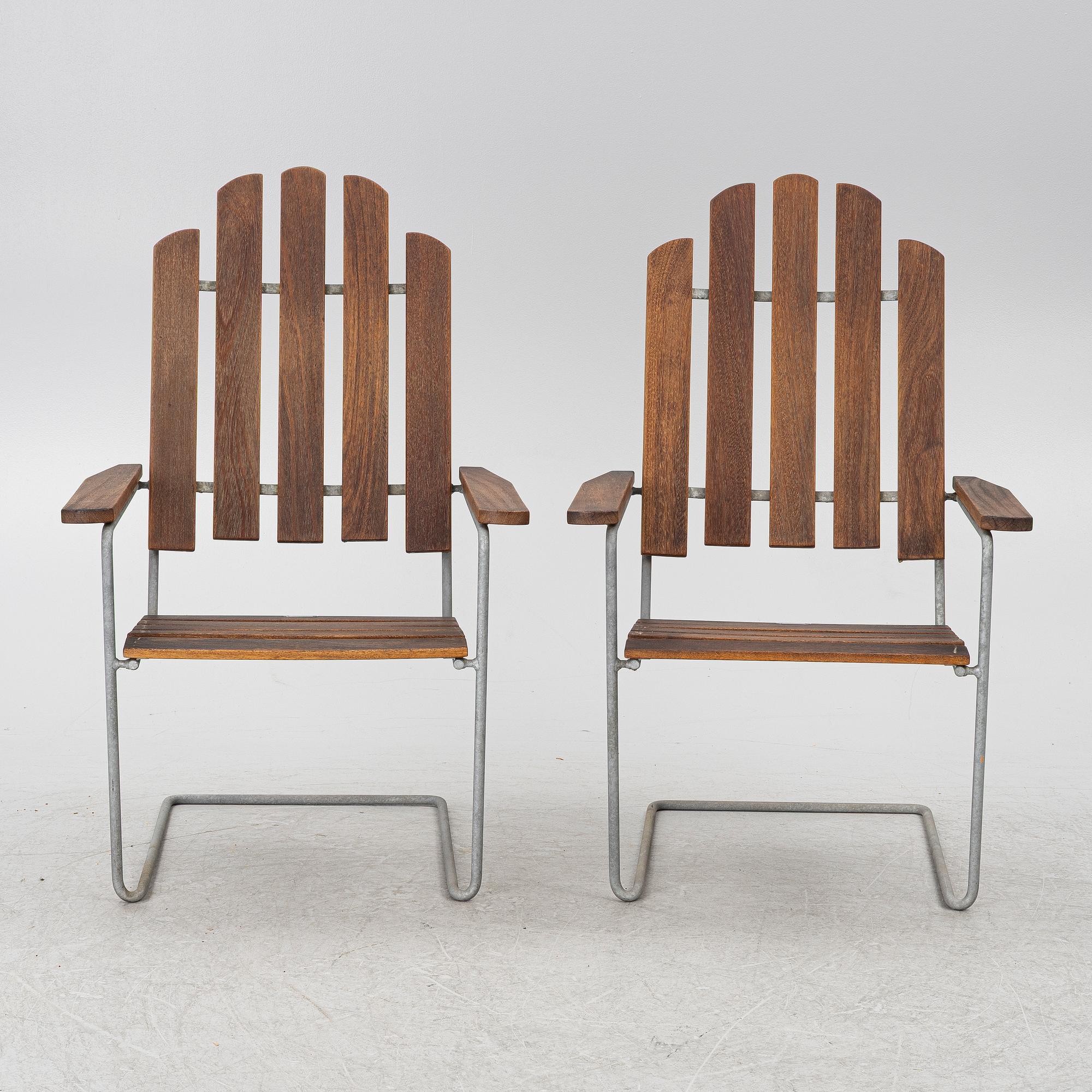A pair od 'A3' sun loungers, Grythyttan.