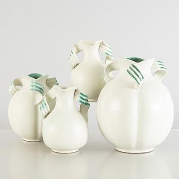 Anna-Lisa Thomson, a set of four vases, Upsala-Ekeby.